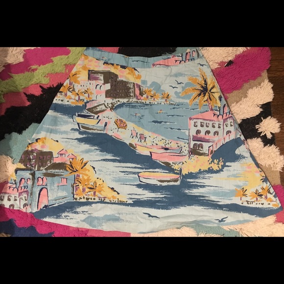 Boden Women's Retro Skirt Riviera Print Size 12 - Picture 4 of 4